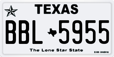 TX license plate BBL5955