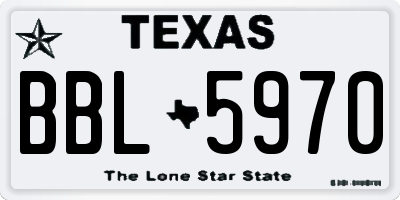 TX license plate BBL5970