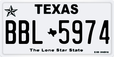 TX license plate BBL5974