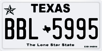 TX license plate BBL5995