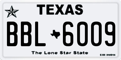TX license plate BBL6009
