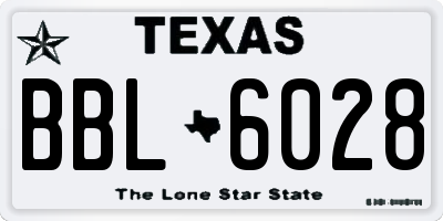 TX license plate BBL6028