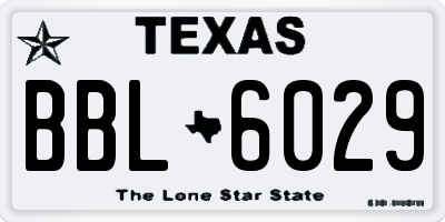 TX license plate BBL6029