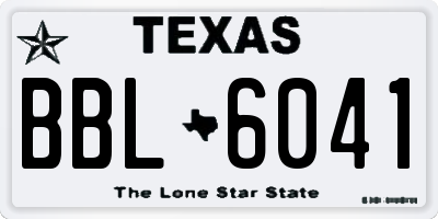 TX license plate BBL6041