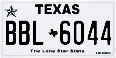 TX license plate BBL6044