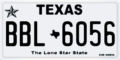 TX license plate BBL6056