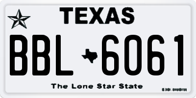 TX license plate BBL6061