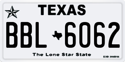 TX license plate BBL6062