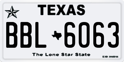TX license plate BBL6063