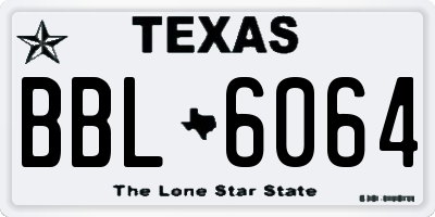 TX license plate BBL6064