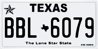 TX license plate BBL6079