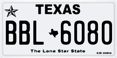 TX license plate BBL6080
