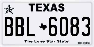 TX license plate BBL6083