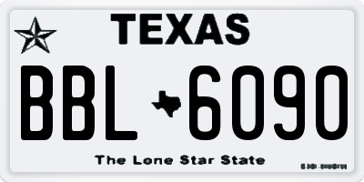 TX license plate BBL6090