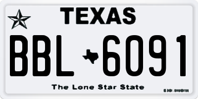 TX license plate BBL6091