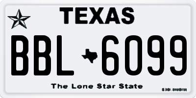 TX license plate BBL6099