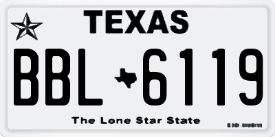 TX license plate BBL6119