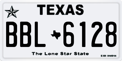 TX license plate BBL6128