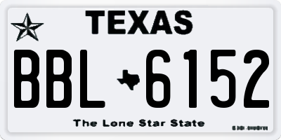 TX license plate BBL6152