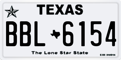 TX license plate BBL6154