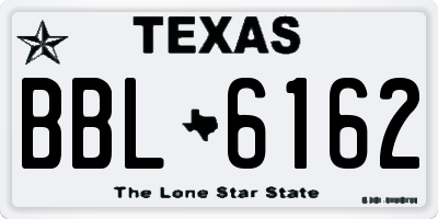 TX license plate BBL6162