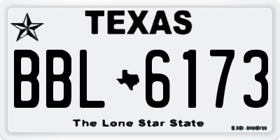 TX license plate BBL6173