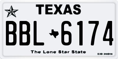TX license plate BBL6174