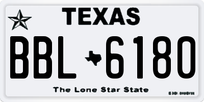 TX license plate BBL6180