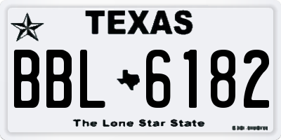 TX license plate BBL6182