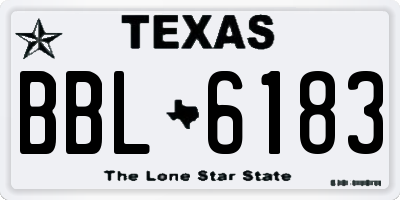 TX license plate BBL6183