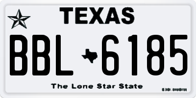 TX license plate BBL6185