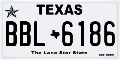 TX license plate BBL6186