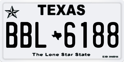 TX license plate BBL6188