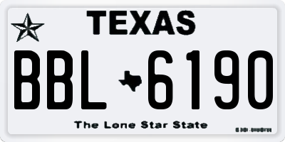 TX license plate BBL6190