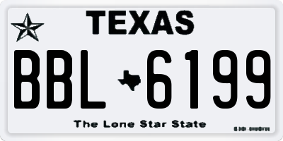 TX license plate BBL6199
