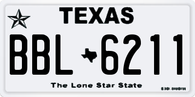 TX license plate BBL6211