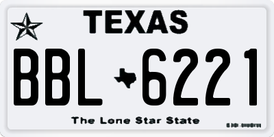 TX license plate BBL6221