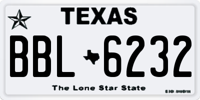 TX license plate BBL6232