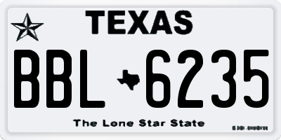 TX license plate BBL6235