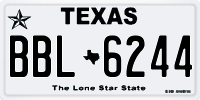 TX license plate BBL6244