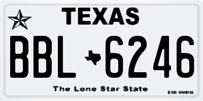 TX license plate BBL6246