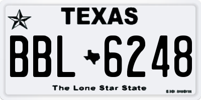 TX license plate BBL6248