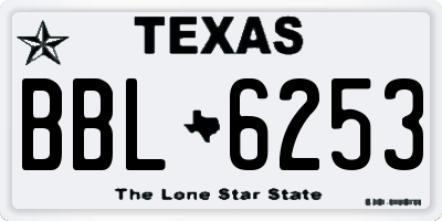 TX license plate BBL6253