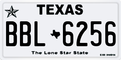 TX license plate BBL6256