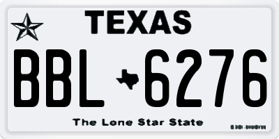 TX license plate BBL6276