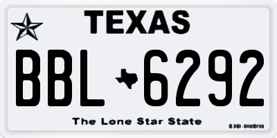 TX license plate BBL6292