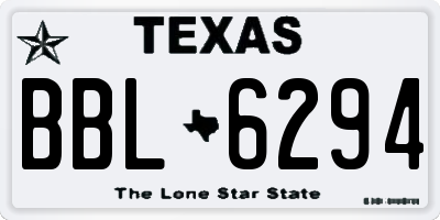 TX license plate BBL6294