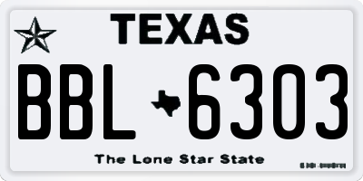 TX license plate BBL6303