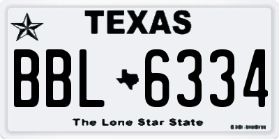 TX license plate BBL6334
