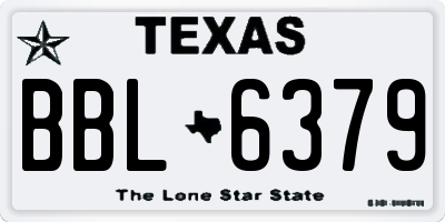 TX license plate BBL6379